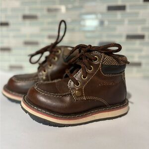 Eddie Bauer Tom Boots Kids 7C Toddler Boys Dark Brown Leather Lace Up